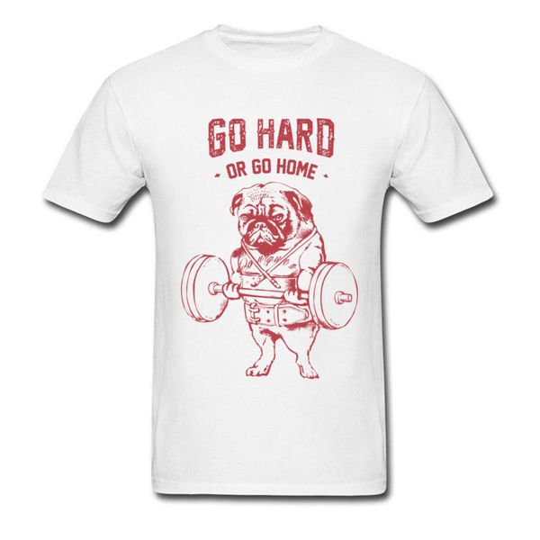 

sport workout t-shirt men go hard or go home tshirt funny joke pug t shirts 80s retro comics clothes 100% cotton adventure time tees