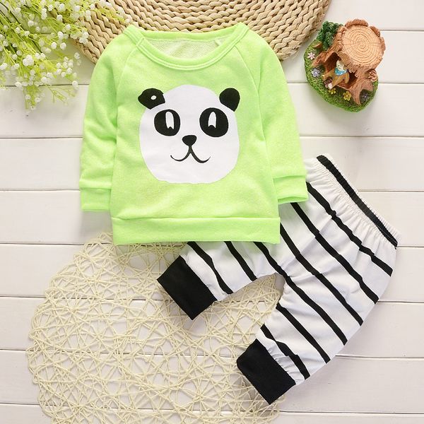 

fashion baby cotton clothes spring autumn children boys girls cartoon pajamas pants /sets new toddler casual clothing sets lj201223, White