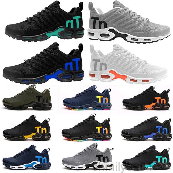 

mercurial plus tn ultra se triple black white blue breathable mesh shoes sports plus tn mens trainers sneakers 36-45 3-yq