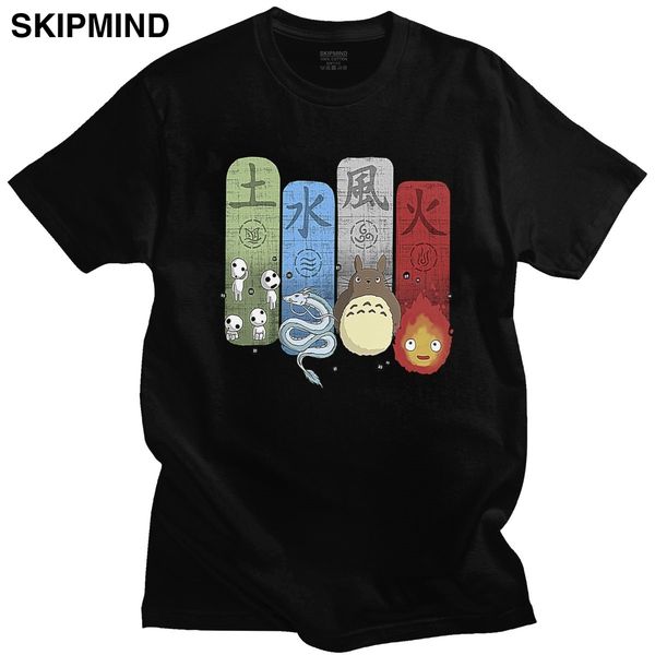 

fashion my neighbor totoro for short sleeve ghibli spirit earth air water fire soft slim fit sport hooded sweatshirt hoodie t shirt