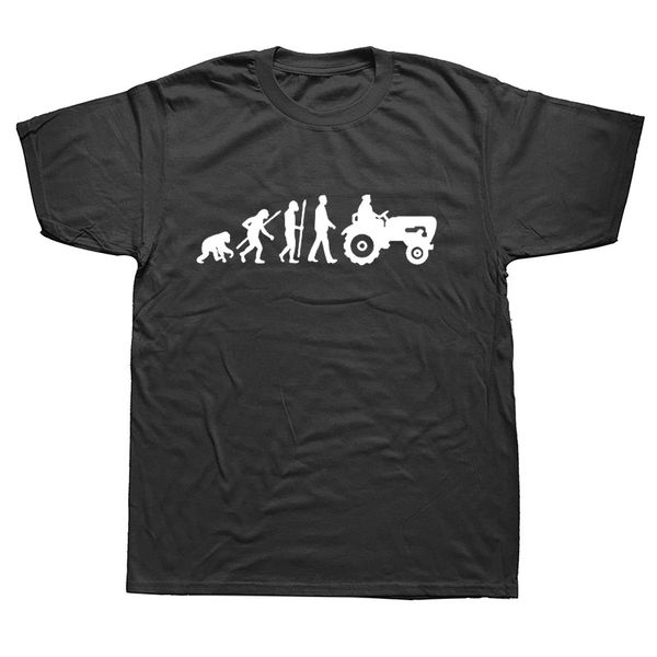 

новый смешные evolution трактор фермер футболка мужчины короткие рукава hip hop крупногабаритные o-образным вырезом футболки спорт толстовка