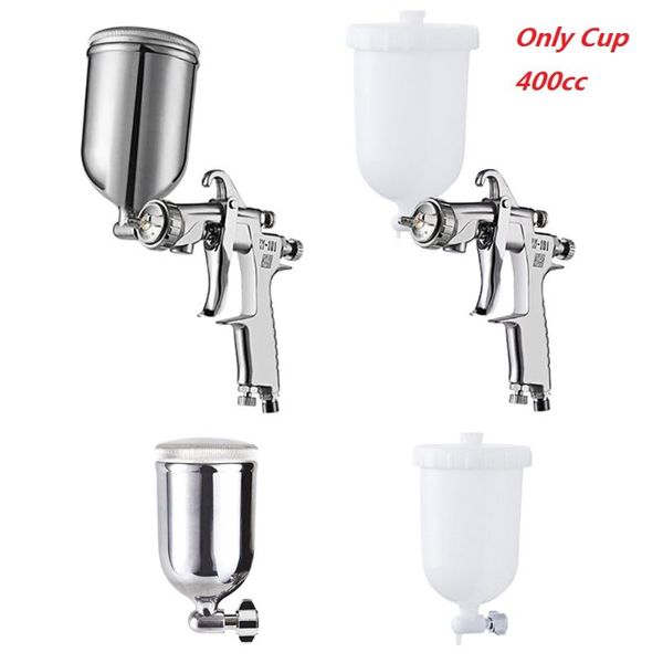 

spray gun cup air paint spray gun 400cc airbrush cup stainless steel plastic on pot 1/4 inch connector paint