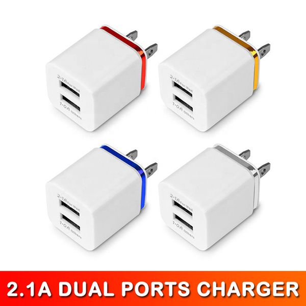 

metal dual usb wall us eu plug 2.1a ac power adapter wall charger plug 2 ports for samsung galaxy note lg tablet ipad