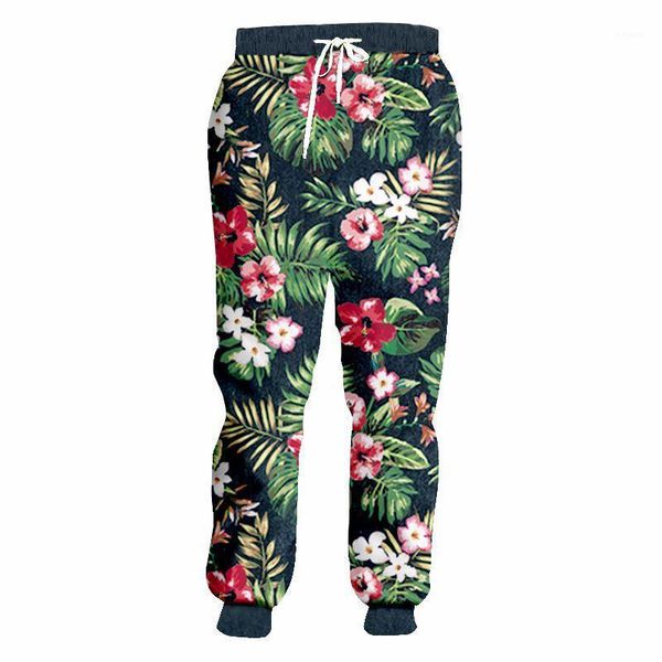 

mens floral pants fashion trousers 3d tropical plant flower print jogger pants casual punk rock hip hop loose sweatpants1, Black