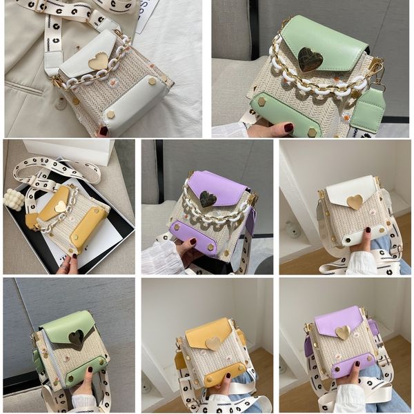 

uq485 korean fashion daisy straw messenger msaec 2020 new style straw style foreign woven bag for women's single shoulder bag