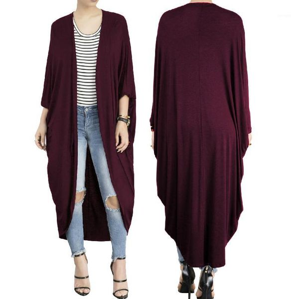

iricheraf women casual suits autumn bodysuit long sleeve cardigan coat & jackets vintage maxi dolman loose robe cloak poncho1, Tan;black