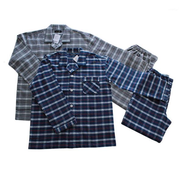 

mens pajamas cotton pajamas set autumn winter long sleeve striped mens sleepwear casual large size sleep pyjamas for male1, Black;brown