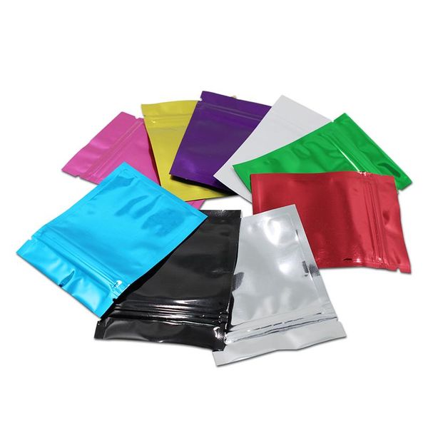 

200pcs/lot 7.5x10cm 10 colors aluminum foil zip lock snack retail package bag mylar foil zipper dried food powder pack bbyzpd