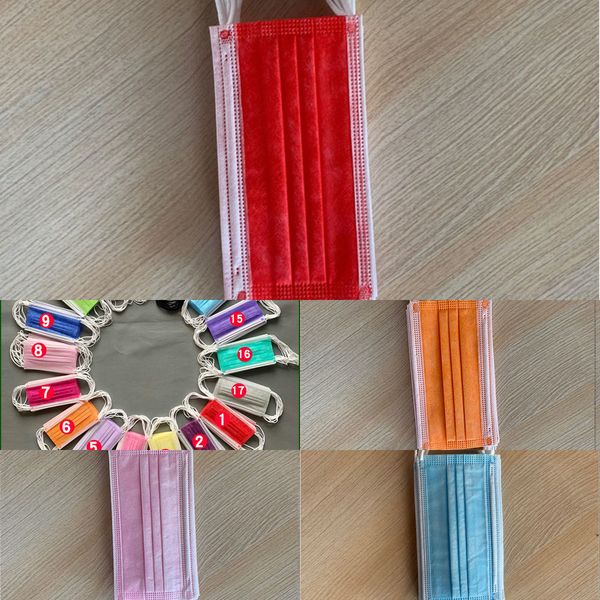 

95% face 17 disposable color masks wholesale multicolour filtration efficiency dustproof prevention of influenza face maoutletfwfn