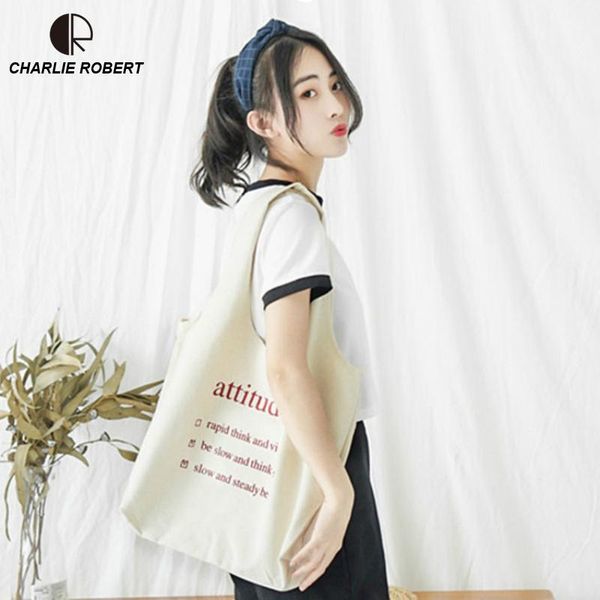 

cr 2020 новых женщин повелительницы сумки плеча вскользь tote solid canvas открытое письмо большая емкость soft мода сумки