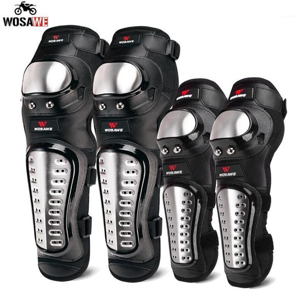 

motorcycle armor wosawe knee pads stainless steel racing brace protector protective gear guards motocross long kneepads moto armor1