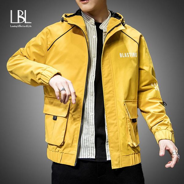 

mens fashion yellow jacket 2021 spring autumn casual solid ma 1 zipper bomber jackets overcoat baseball mens thin pilot jackets, Black;brown