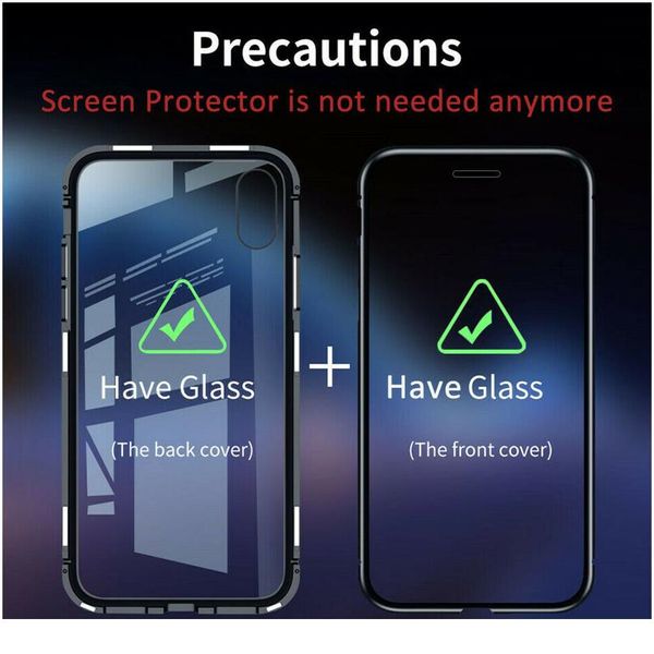 

360 magnetic metal phone case for iphone 7 8 6 6s plus double side case for iphone x xr x wmtulx