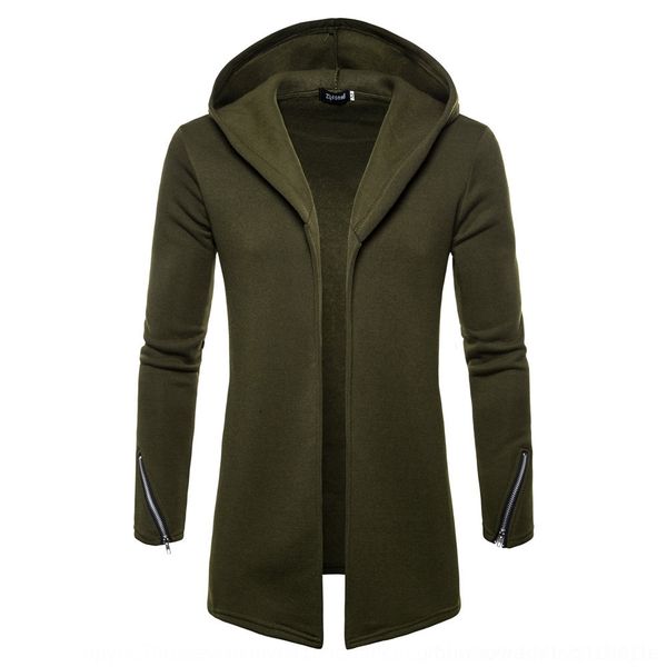 

njtd6 autumn and winter new hoodie sweater hoodie style for cardigan solid color h2ieg sweater men's men hooded, Black