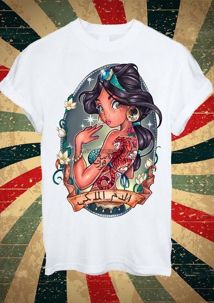 

мода футболка принцессы жасмина aladdin татуировка arabic тенниска men casual tee женщины тенниска спорт толстовка с капюшоном толстовка