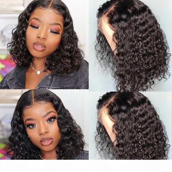

hd transparent lace wigs bob wig lace front human hair wigs curly water wave front wig remy tpart malaysian human hair, Black;brown
