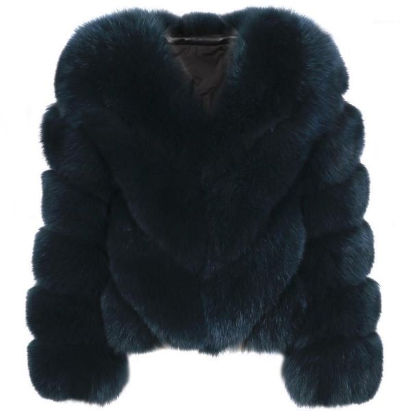 

women real fur jacket lady natural fur coat winter outwear1, Black