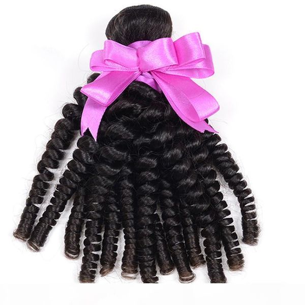 

virgin hair 100g piece 3pcs lot funmi bouncy curl funmi wave hair weave hair extensions ship, Black
