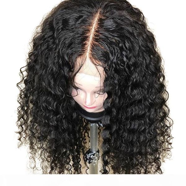 

360 lace frontal wigs pre plucked 130% density brazilian curly lace front wig bleachd knots lace front human hair wig for black women, Black;brown