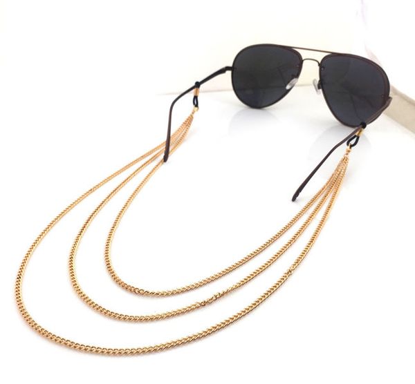 Heiße Frauen Sonnenbrille Kette Zubehör Metall mehrschichtige Lanyard Perle Anhänger Brillen Schnur Seil Fabrik Großhandel Freeshipping