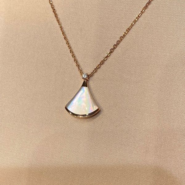 

no fade color luxurious quality fan shape with nature shell and sparkly diamond for women engagement jewelry gift ps8102, Silver