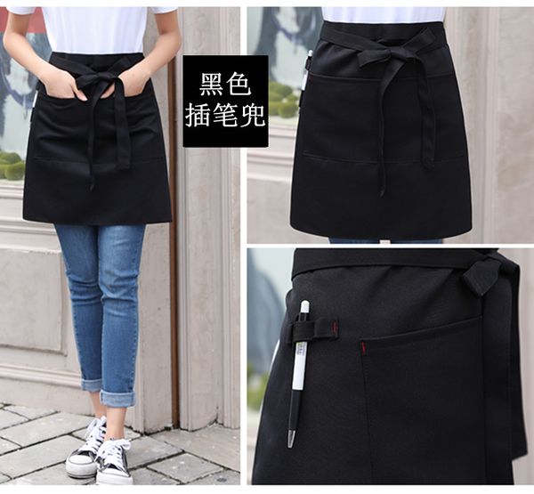 

aprons black short skirt apron female el restaurant cafe western waiter half custom logo