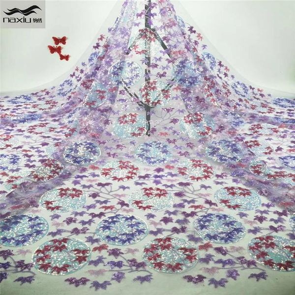 

ribbon madison french lace fabric african embroidered tulle nigerian sequins fabrics for wedding party dress, Pink;blue