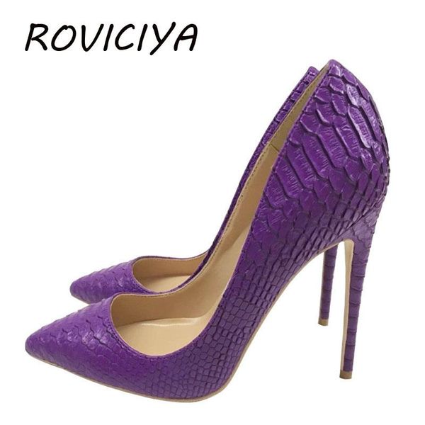 

purple 12cm high heeled lady pumps shallow pointed toe woman shoes party shoes women pumps wedding qp089 roviciya, Black