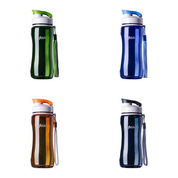 Outdoor-Wasserflasche, auslaufsicher, umweltfreundliche Sport-Kunststoff-Trinkflaschen für Studenten und Erwachsene, 560 ml