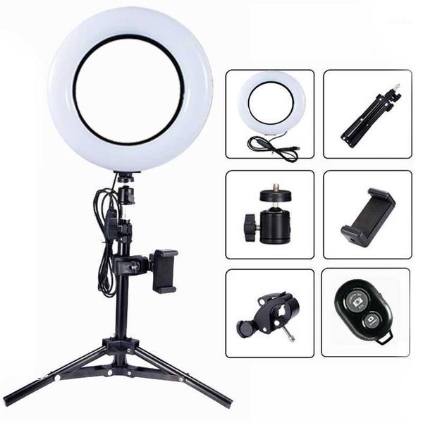 

led selfie ring light 16cm dimmable led fill lamp with tripod phone holder beauty pgraphic lighting kit for youtube live1