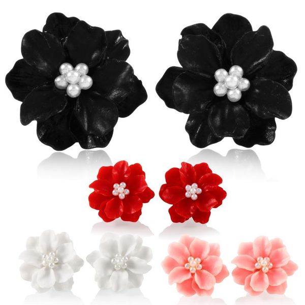 

pair fashion tragus barbell glass ball flower stud earrings copper needle piercing ear cartilage tragus women's jewelry q jllhge, Silver