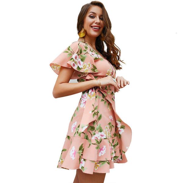 

print deep v-neck women's 2019 new dress d3113, Black;gray