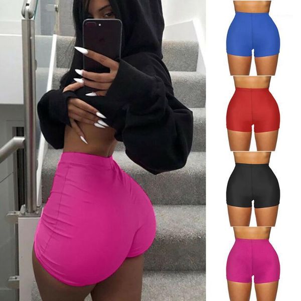 

yoga outfits women stretch bike shorts workout short mini high waist gym sports pants push up running fitness clothes311, White;red