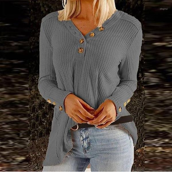 

women autumn winter blouse 2020 fashion v-neck casual shirts long sleeve buttoned casual solid shirts blouse blusas mujer1, White