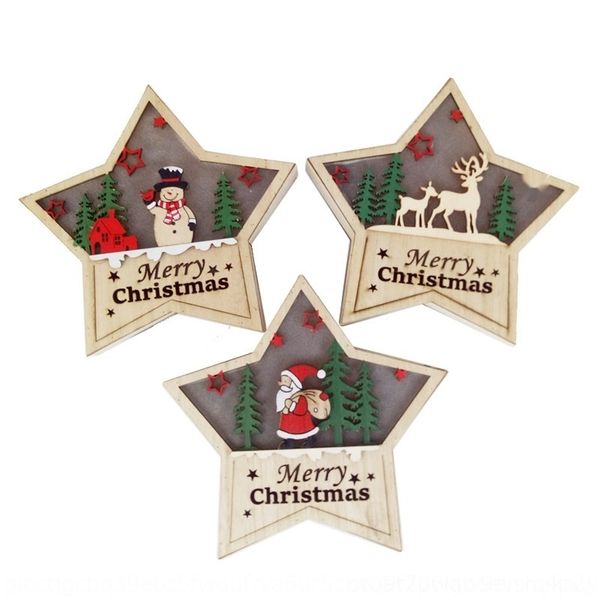 

5yf1f christmas tukod laser accessories wooden table santa ornaments with lights claus snowman deer pentastar decorations