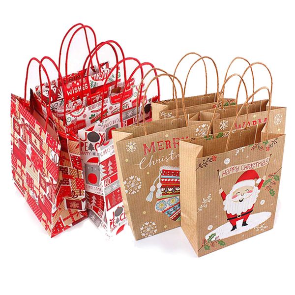 

newxmas gift bags snowflake packing tree plastic merry christmas candy box new year 2021 kids favors bag noel decor 7