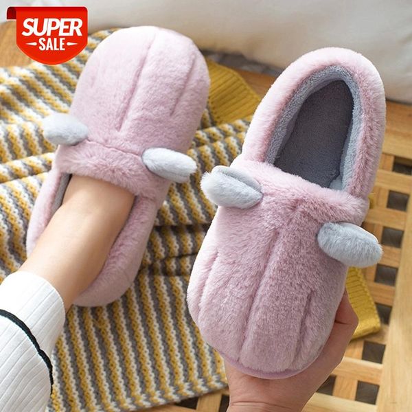 

winter shoes 2020 winter plush warm furry home slippers women soft warm flats bedroom indoor couple floor shoes #lf18, Black