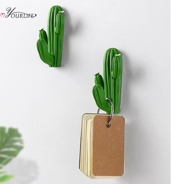 

oyourlife creative resin cactus wall hook key hanger self-adhesive three-dimensional hanger hook home decoration accessories