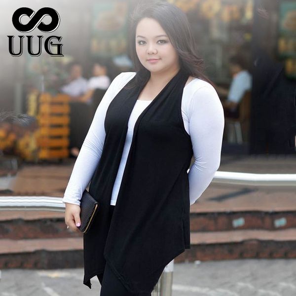 

uug women vest waistcoat female large plus size sleeveless outwear spring summer autumn cardigan casual clothing, Black;white