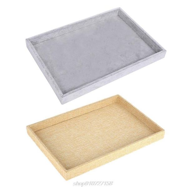 

multifunctional beige velvet stackable jewelry pendant tray organization box jewelry display pendant holder j18 21 dropship, Pink;blue