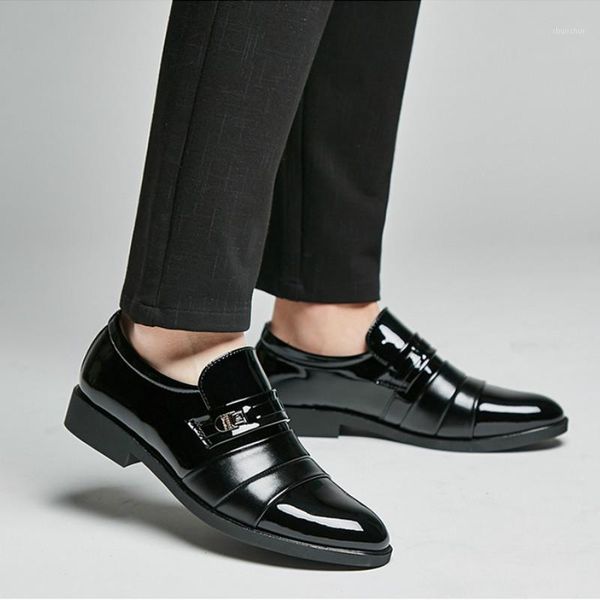 

dress shoes men platform leather casual designer 2021 trend autumn fashion vintage party busines comfortable shoe1, Black