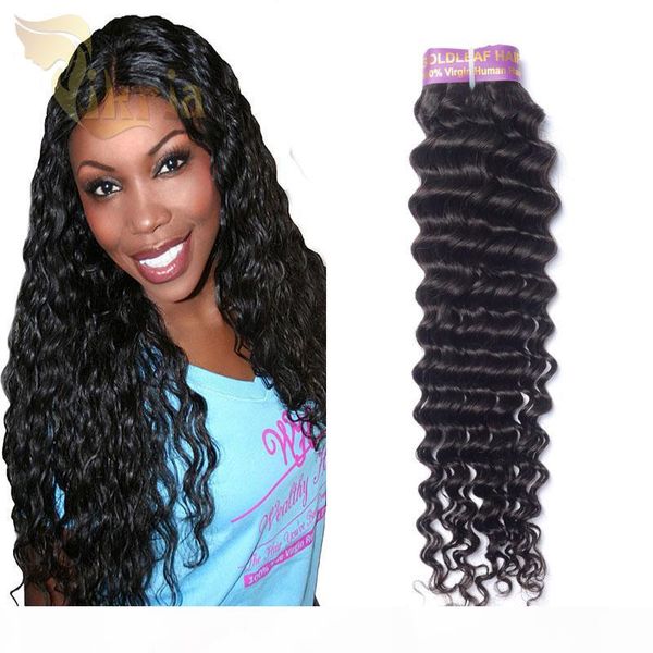 

3 bundles indian peruvian malaysian brazilian virgin hair weaving deep wave human hair wefts bundles unprocessed human hair weft, Black