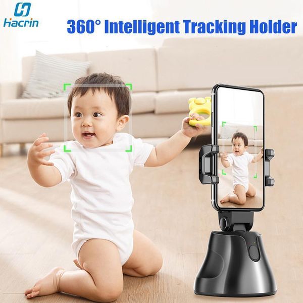 

360 intelligent tracking selfie phone holder smart follow object tracking auto face recognition video shooting stabilizer stand1