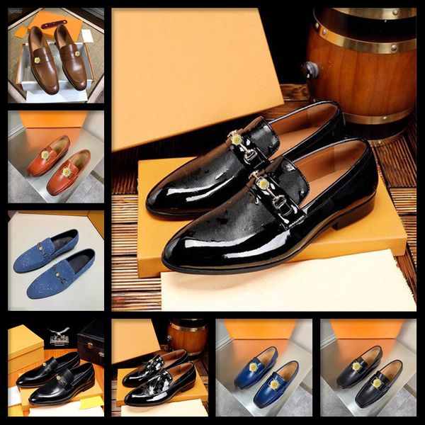

fashion 2019 spring autumn luxury men dress shoes business male leather shoes solid color men work shoes slip-on pointed toe, Black