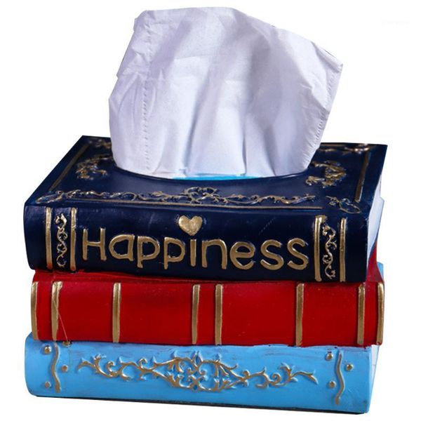 

storage bedroom rectangular resin dispenser paper cover napkin decorative book shape retro style tissue box living room home1