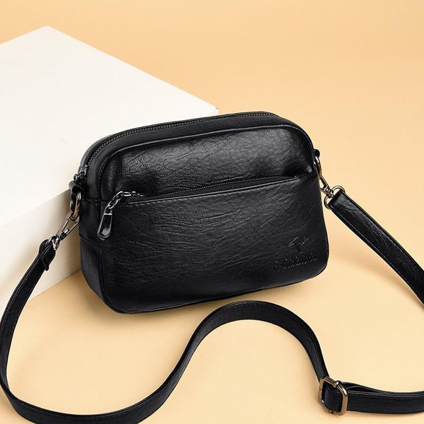 

2020 vintage flap women shoulder bags luxury oil wax pu leather crossbody female bag lady convenient multi-pocket messenger bag