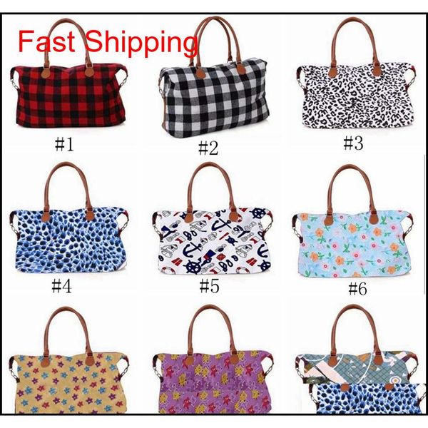 

17 inch plaid duffel bag high-capacity camouflage travel tote leopard print handbag double handles outdoor sport bag zza1011 xyxc1