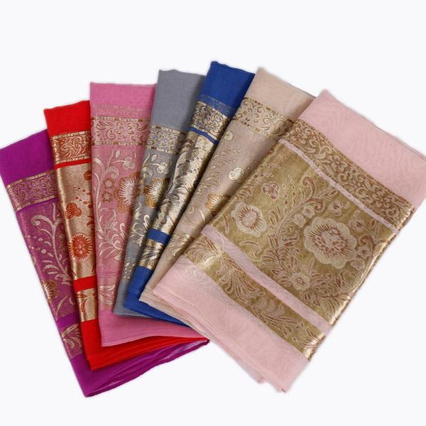 

lmlaven silk scarf print floral shawl shimmer luxury muslim hijab wrap scarves headscarf 13 color 185*80cm, Blue;gray