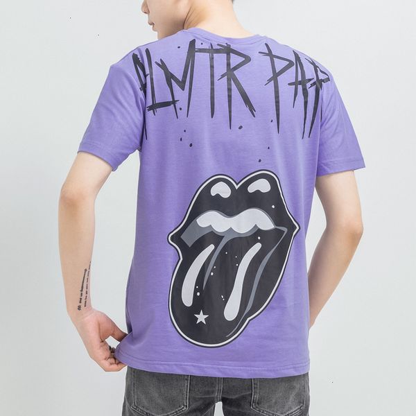 

2020 summer fashion brand ch croxins tongue star letter graffiti offset loose round neck short sleeve men's t-shirt, Black