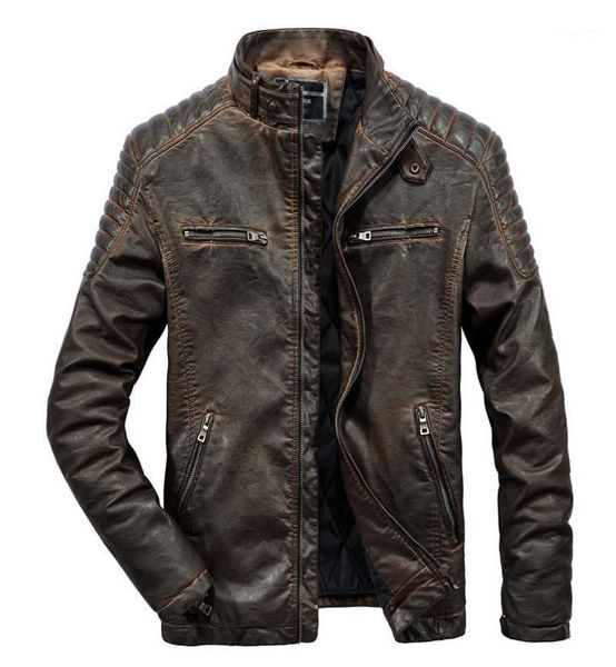 

mwxsd autumn winter casual men motorcycle leather jackets men's business pu jacket plus velvet for masculino bomber coats1, Black